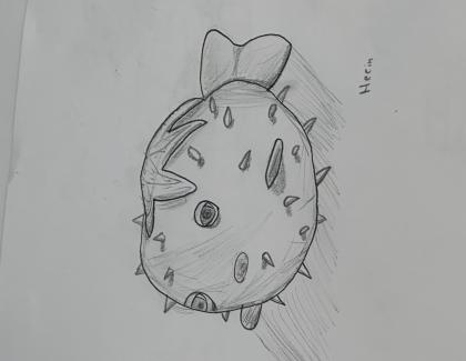 Drawing of a puffer fish