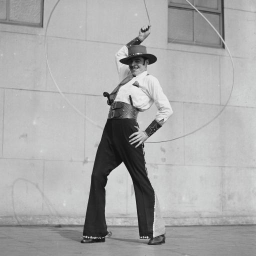 Man twirling a lasoo