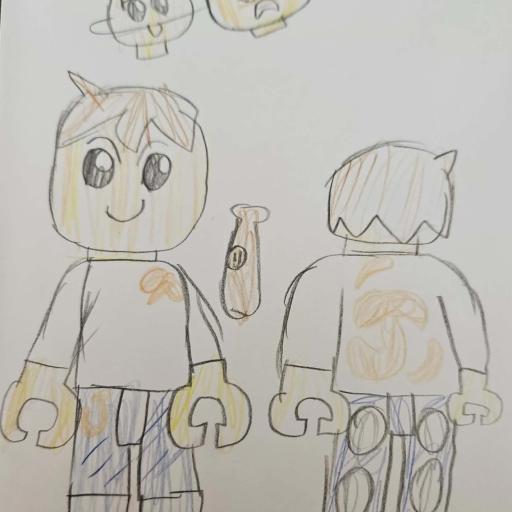 Drawing of lego figurines