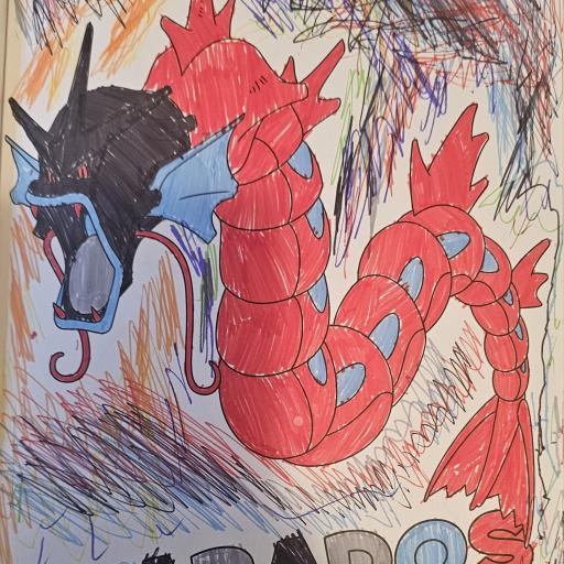 Drawing of a colourful dragon